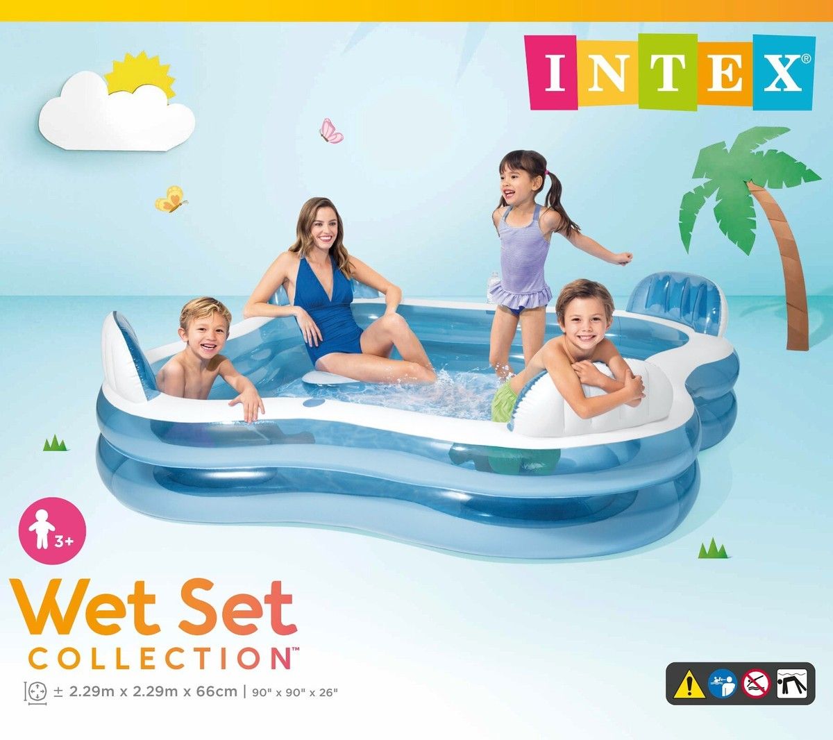 SWIM CENTER FAMILY LOUNGE POOL , AGES 3+ (229cm x 229cm x 66cm)