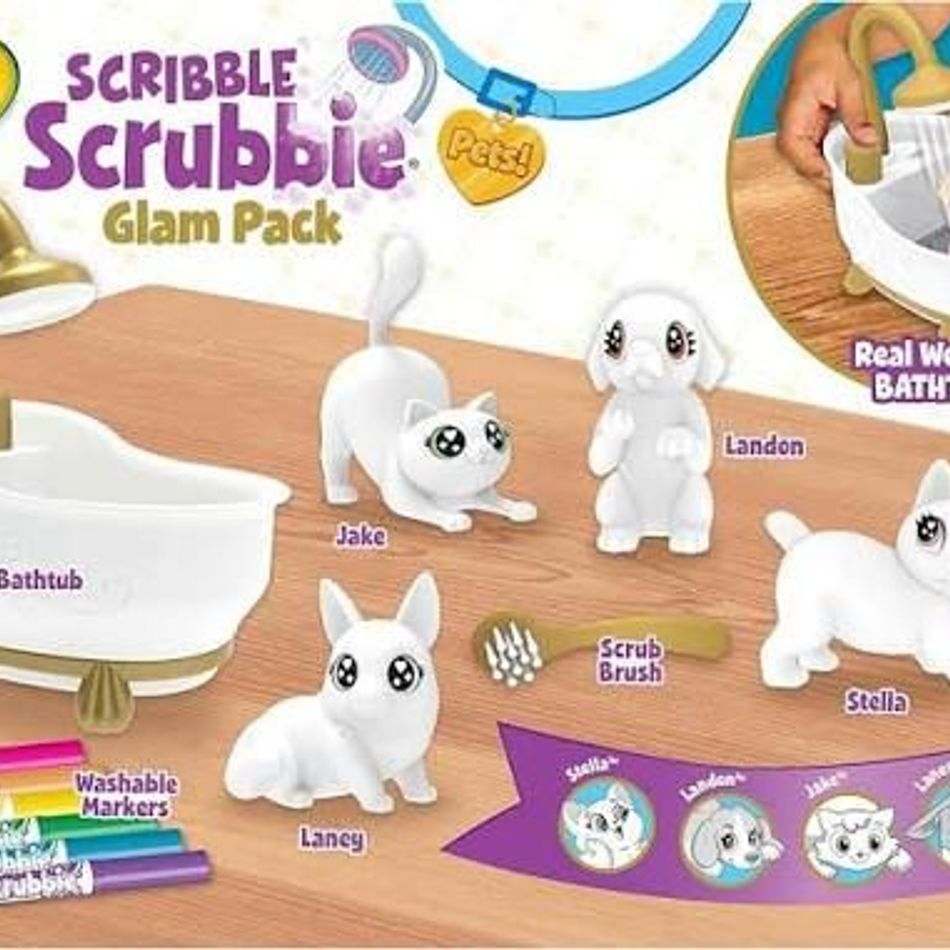 SCRIBBLE SCRUBBIE PET 2CT,RAB/HAMSTR,6P 1